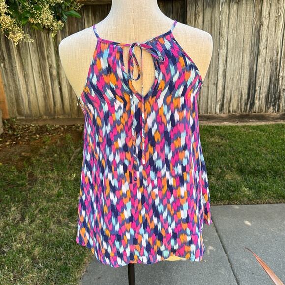Tori Richard 100% Silk Sleeveless Geometric Abstract Blouse Women’s Size 0 - Picture 5 of 10